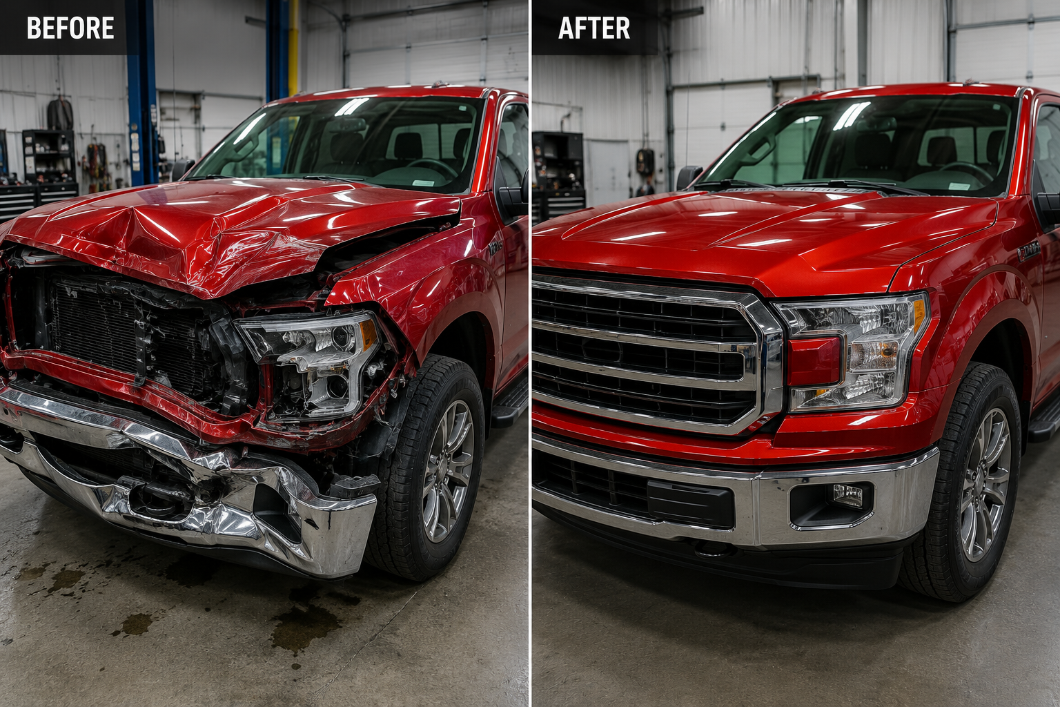 collision repair before after