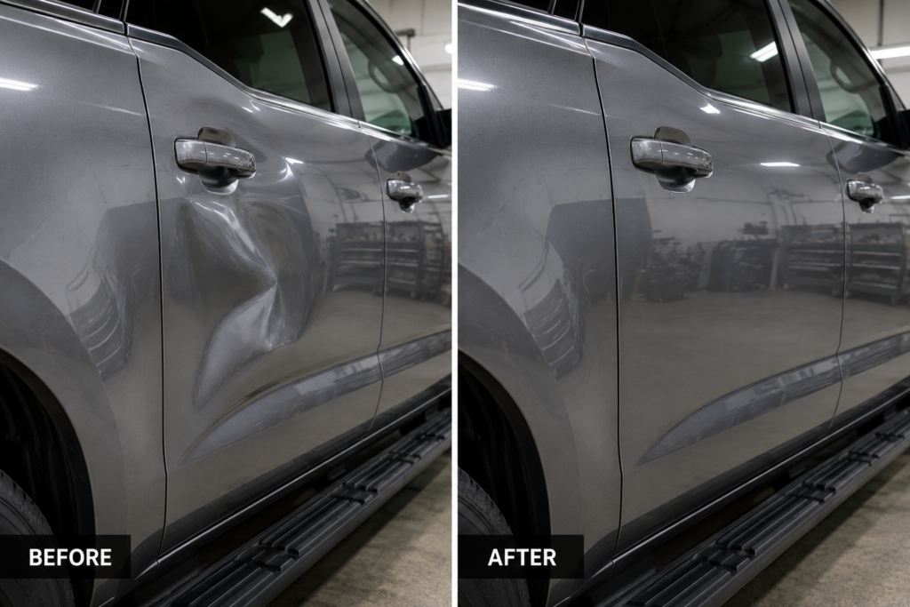 paintless dent repair before after